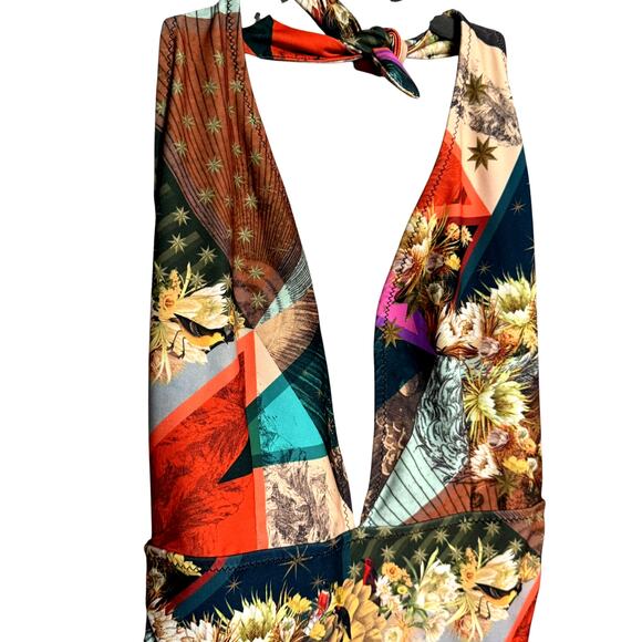 Chufy One Piece Swimsuit Size XS Printed Halter Made in Spain Stretchy Fabric - Picture 5 of 16